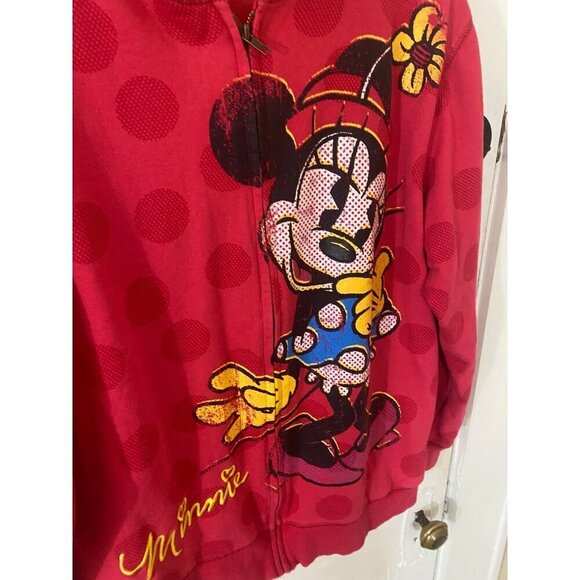 Disney Store Official Merch Red Minnie Mouse Fullo Zip Hooded Sweater - 2XL - Picture 2 of 12